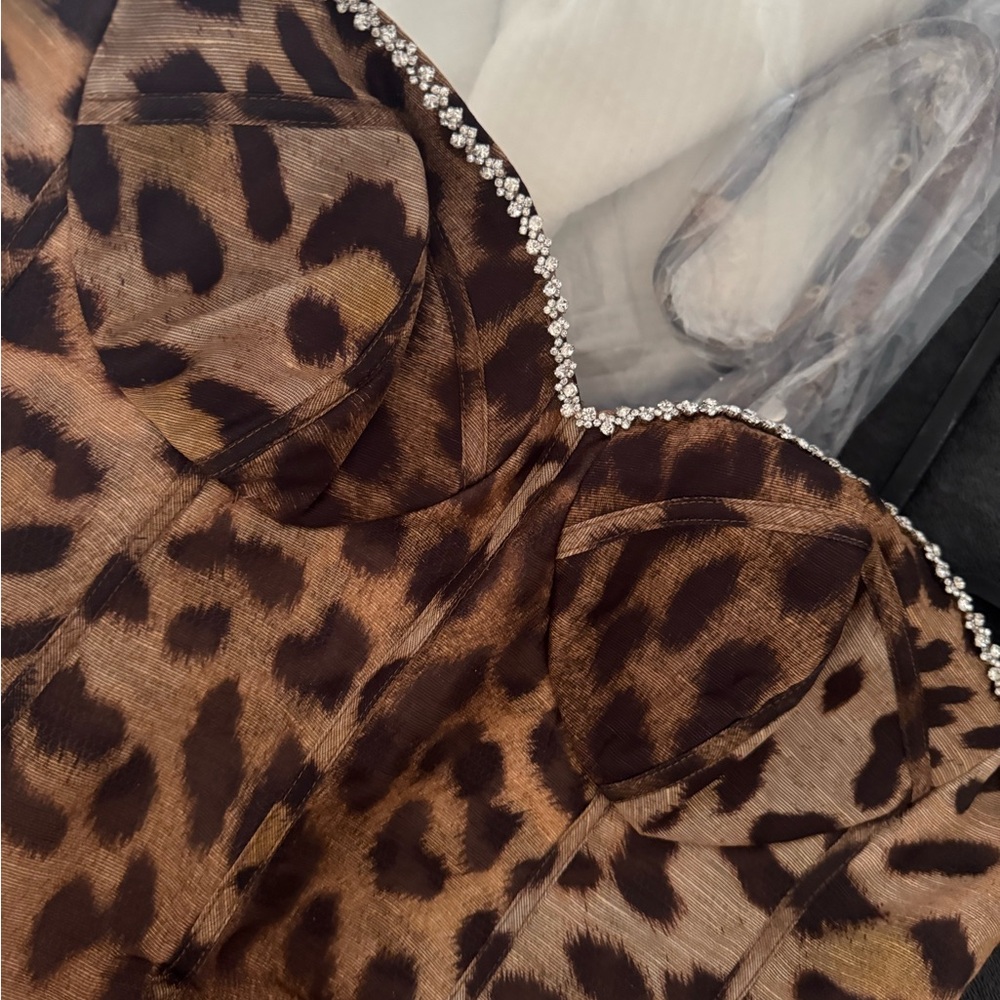 Zimmermann Strapless Leopard Print Dress - Picture 4 of 10